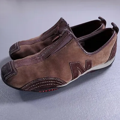 Merrell Barrado Leather Mocha Suede Shoe Womens 9.5 Brown Comfort Zip Sneaker • $34.95