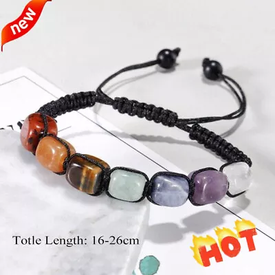 Crystal Gemstone Bracelet Anxiety Stone 7 Chakra Bead Jewellery Healing Reiki AU • $4.06