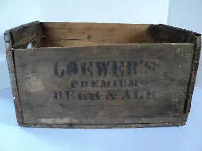 Loewer's Premium Beer & Ale Wood Crate Rustic Vintage • $50