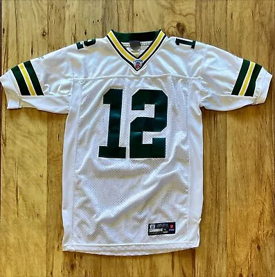 Aaron Rodgers Green Bay Packers Jersey KidsXL Reebok On Field Stitched White • $19.99