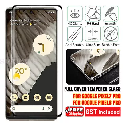 1/2x Full Curved Tempered Glass Screen Protector For Google Pixel 7 Pro P30 Pro • $8.39