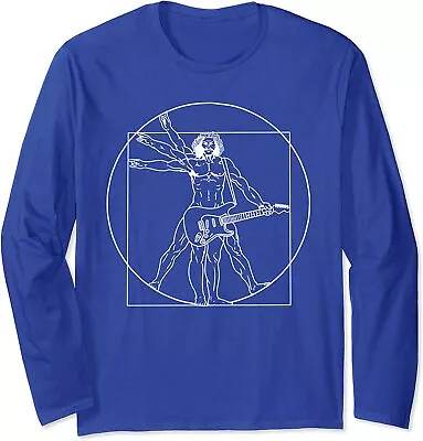 Vitruvian Man Guitar Music Player Da Vinci Guitarist Long Sleeve T-Shirt • $22.99