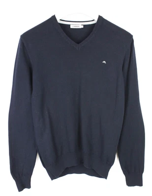 £29.99 • Buy J. LINDEBERG Melvin V-Neck Fine Cotton Jumper Men's MEDIUM Tight Knit Dark Blue