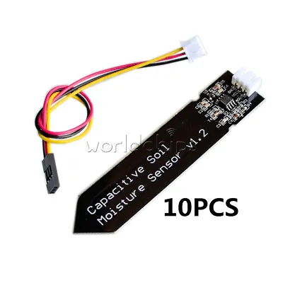 10PCS Analog Capacitive Soil Moisture Sensor V1.2 Corrosion Resistant With Cable • $12.97