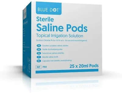Sterile Saline Solution Eye Wound Eyewash Pods 25 X 20ml Boxed • £9.50