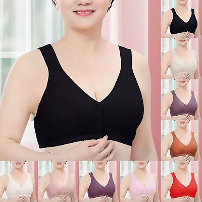 Soft Cotton Front Buckle Middle Aged And Elderly Underwear Women Smooth No • $12.92