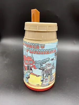 Vintage Transformers Aladdin Thermos 1984 Robots Cartoon Lunchbox. Thermos ONLY! • $19