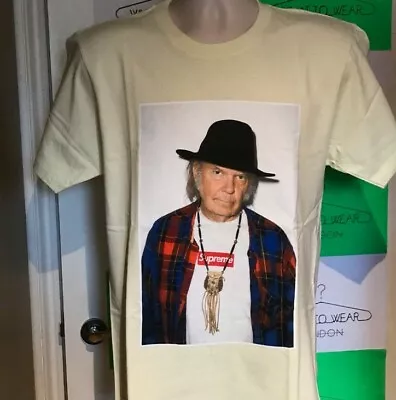 SS15 Supreme X Neil Young Photo Tee Size M Medium Palm Yellow T-shirt • £400