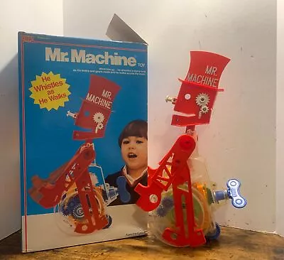 Vintage 1977  Ideal Mr. Machine Whistling & Walking Toy Complete With Box WORKS! • $89