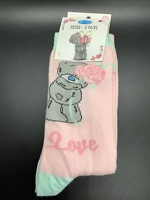 Me To You Bear 2 Pairs Of Socks Pack X2 Love Flowers Collectable Ladies 4-7 NEW • £10.95