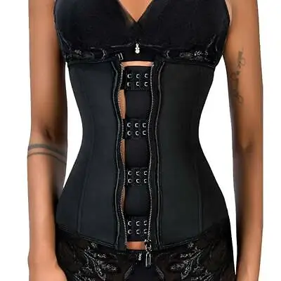 Women LATEX Rubber Zip Waist Trainer Cincher Underbust Corset Fajas Body Shaper • $24.99