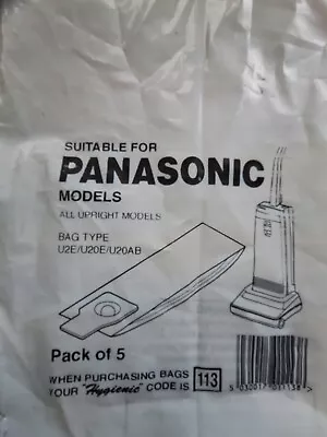 Panasonic Vacuum Cleaner Paper Bags For Upright Models U-2e U20e - Pack Of 5 • £4.99