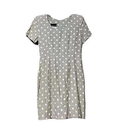 My Michelle Womens Beige White Polka Dot Lightweight Dress Size 7/8 New • $10.19