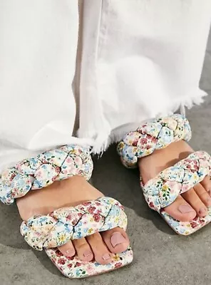 Free People Vicenza Poppy Slip-On Multicolor Floral Sandals Size 10 NEW • $67.90
