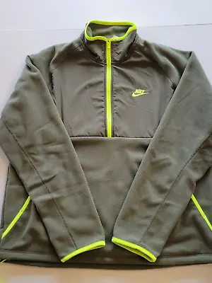 Nike Mens Half Zip Green Fleece Club Pullover Sweatshirt Jacket Large NWT • $39.99