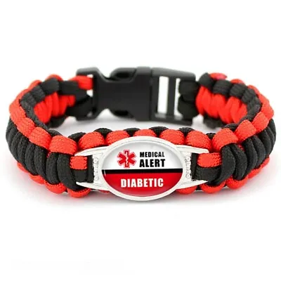 Diabetic Diabetes Medical Alert Bracelet Paracord 5 Styles • $8.95