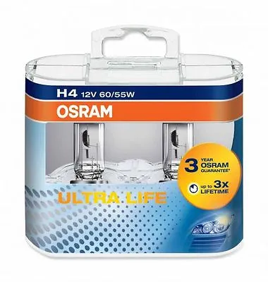 Osram H4 64193 ULT Ultra Life Halogen Lamps Duo Box (2-Piece) • $9.71