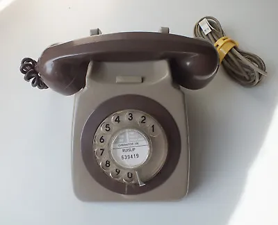 Vintage Original 1970s BT Two Tone Brown Rotary Dial Telephone UnTested • £19.99