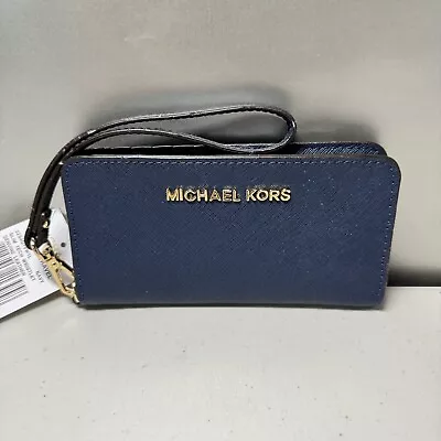 Michael Kors Jet Set Travel Slim Tech Wristlet Navy NEW With TAGS • $39.95