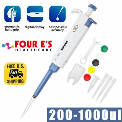 $25.59 • Buy Single Channel Pipette 200-1000ul Micro Transfer Adjustable Volume Pipettors Lab