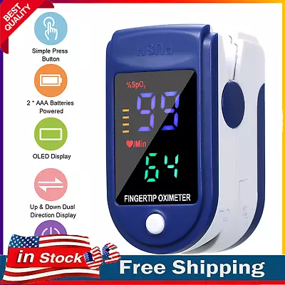 Finger Tip Pulse Oximeter LED Display Blood Oxygen Saturation O2 Health Monitors • $3.69