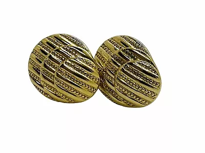 Vintage Crown Trifari  Gold Tone Clip Earrings Wonderful Condition • $24.71