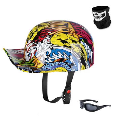 Open Face Motorcycle Half Helmet Retro Baseball Cap Scooter Moped Jet Helmet DOT • $40.50