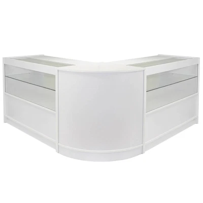 £549.99 • Buy Retail Counters White Shop Display Cabinet Glass Showcase Shelves Storage Gemini