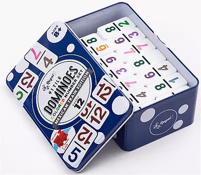 Double 12 Dominoes Colored Numbers Set Mexican Train Game Set With Hub • $32.30