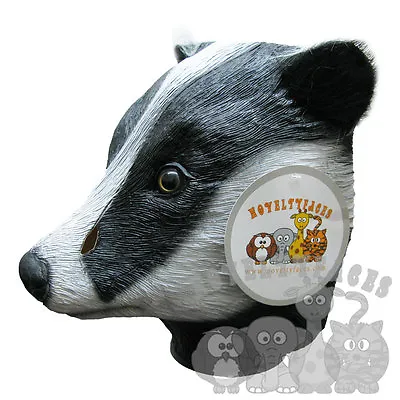 £99.99 • Buy Latex Animal BADGER Head Party Mask - Woodland Halloween Hen Stag Props Party
