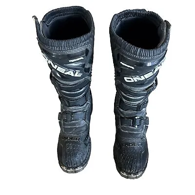 🍌 Men’s Adult Size 9 ONEAL RIDER MX MOTORCROSS RIDING BOOTS Black Adjustable N3 • $75