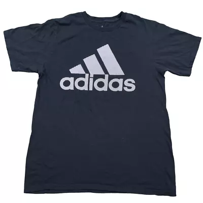 Adidas Go To Tee Shirt Men's Size Medium M Black 3 Stripe Logo Short Sleeve • $15.10