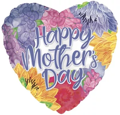 Happy Mother's Day 18  Best Mom Ever Floral Hearts Mum Foil Mylar Balloons   E • $2.95