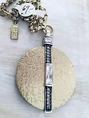 SILPADA Gold & Silver Tone Crystal Embellished Coin Pendant Necklace 32” NWT • $59