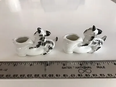 Vintage Made In Occupied Japan Hand Painted Miniature  B/W Scotties (2) • $7.99