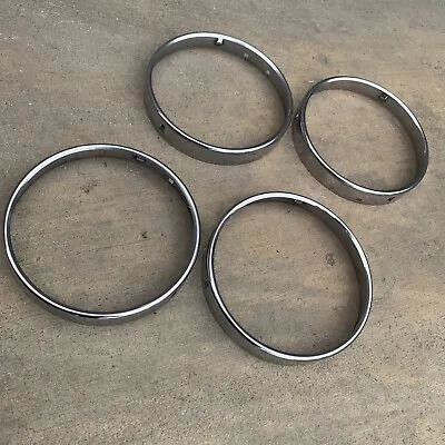 BMW E30 ( E24 E30 E32 E34 ) Silver / Chrome Headlight Trim Ring Set Of 4 Rings • $59