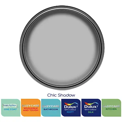 £27.99 • Buy Dulux Paint Chic Shadow Matt Or Silk Emulsion Various Finishes 2.5 Litres