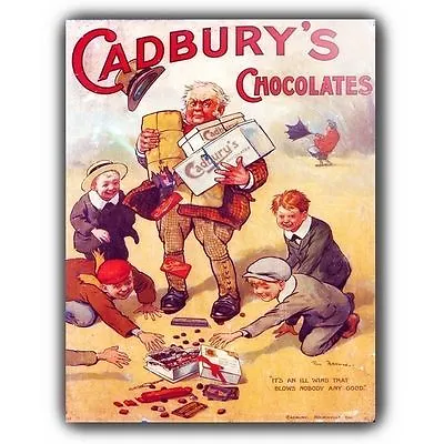 CADBURY'S CHOCOLATE Vintage Retro Advert METAL SIGN WALL PLAQUE Art Print Poster • £4.45