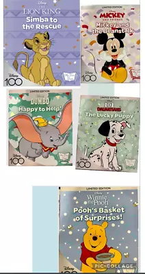 Disney Book Set 5*Coles Huggies Limit Edition Mickey Dumbo 101 Dalmatians Winnie • $29