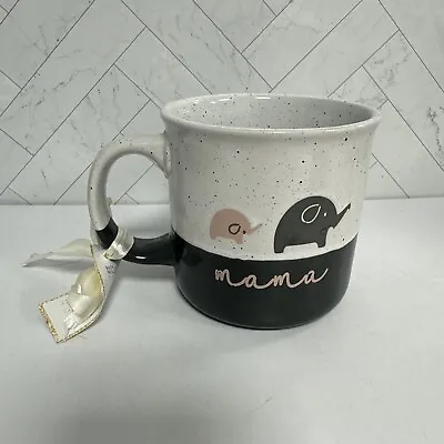 Mama Elephants Coffee Mug Cup 18 Oz Heavy Ceramic By Badgley Mischka HOME NEW • $9.99