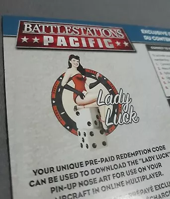Battlefield Pacific  Lady Luck Pin-Up Nose Art  DLC CARD Download Code Xbox 360 • £18.05