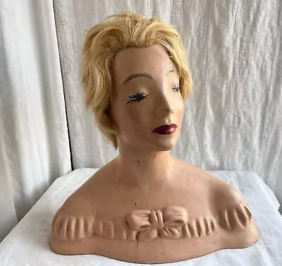 Vintage Cosmetology Mannequin Head Clothing Store Display 1950's Lamourex • $375