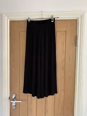Ladies Zara Black Cropped Pleated Culottes Size Small • £2