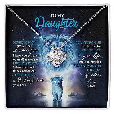 To My Daughter Lion Love Knot Necklace From Dad Birthday Gift Box Message Card • $17.99