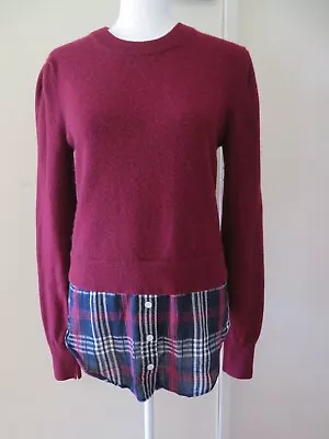 Veronica Beard Garrett Layer Ribbed Plaid Sweater Sz S • $29.99