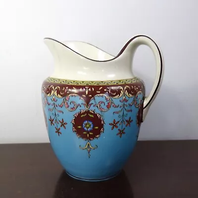 Minton Jura Small Blue Flower Medallion Pitcher Vase Made In England • $79