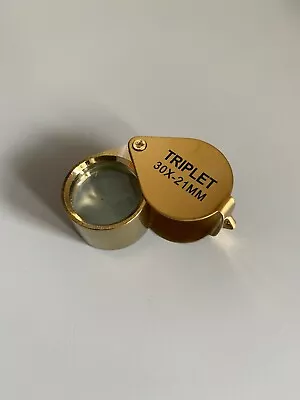 £3.49 • Buy 30 X 21mm Triplet Glass Jeweller Loupe Eye Magnifying No Box,Gold Colour UK Sell