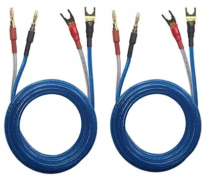KK YB-ZB 1pair Set4 Spade Plug & 4 Banana Plug HiFi OFC Speaker Wire Spade Pl... • $40.63