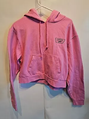 $20.95 • Buy Vans Pink Cropped Logo Hooded Skateboarding Sweatshirt Hoodie Women's Medium