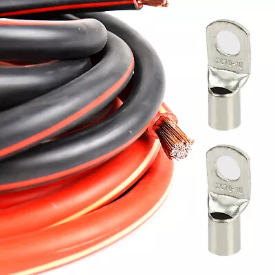 Car Solar RV Inverter Welding Power Wire 1/0 Gauge AWG Battery Cable Copper Lugs • $25.64